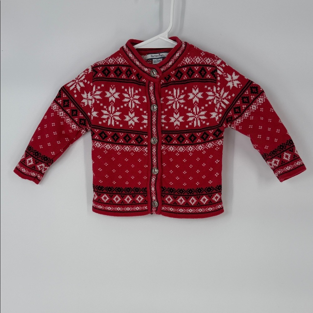 Hartstrings Festive Red Snowflake Kids Sweater 2T